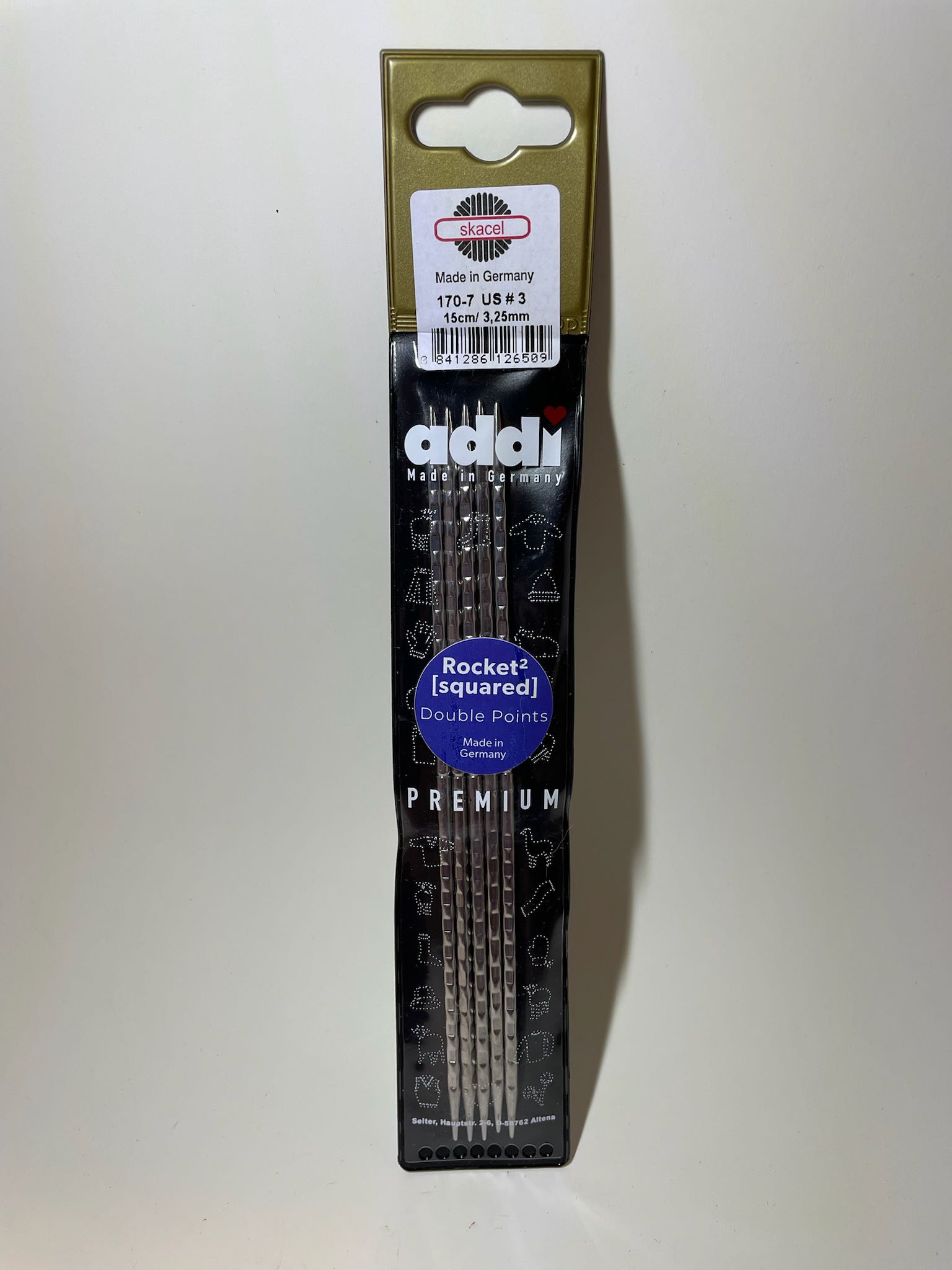 Addi Rocket2 [squared] Double Pointed Needles