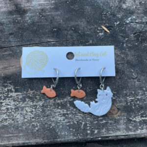 Crochet and Clay Cat Progress Markers
